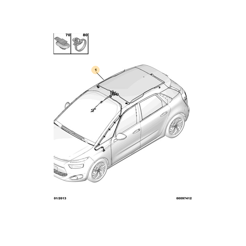 Wiązka Podsufitki Citroen C4 Picasso Spacetourer OE 9806365680